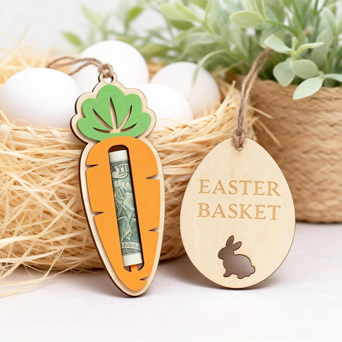 Hubaltuye 6 Pack Easter Money Holder, Easter Bunny Money Holder With Carrot And Egg Design, Holiday Basket Stuffers