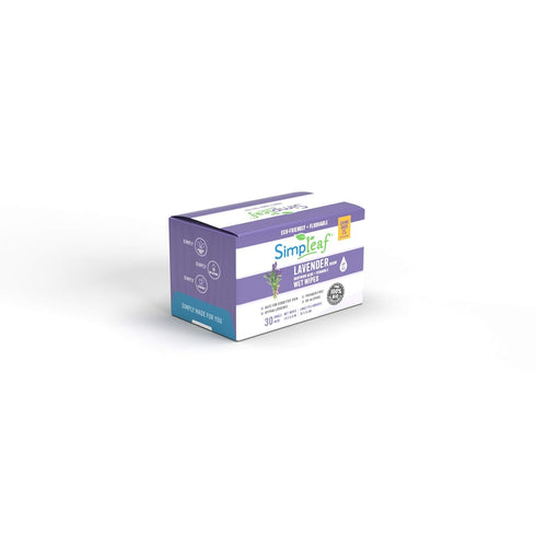 Pack (30 4 Pack 120 Counts Simpleaf Flushable Lavender Single Wet Wipes | Paraben & Alcohol Free | Hypoallergenic