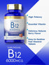 Carlyle Vitamin B-12 6000mcg | 120 Fast Dissolve Tablets | Natural Berry Flavor | Vegetarian, Non-GMO, Gluten Free
