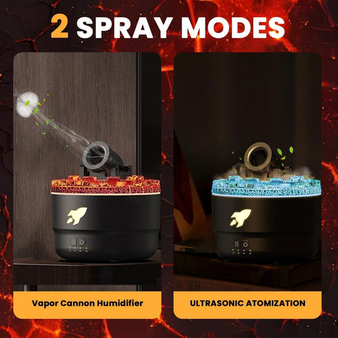 Volcano Therapy Diffuser Humidifier, Small Turret Shaped Essential Oil Diffuser with Automatic Shut Off Function Cool