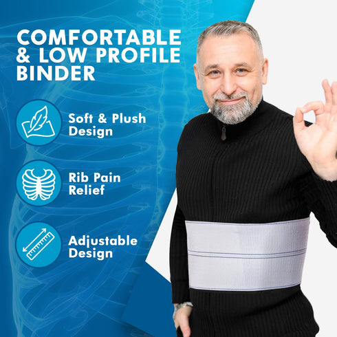 NYOrtho Rib Brace for Women, Chest Compression Wrap for Ribs, Fits 45"-60", Made in USA