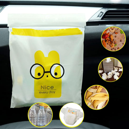 52pcs Car Trash Bags, Easy Stick-On Disposable Portable Garbage Bags, Waterproof Leak Proof Cleaning Bags for Cars,