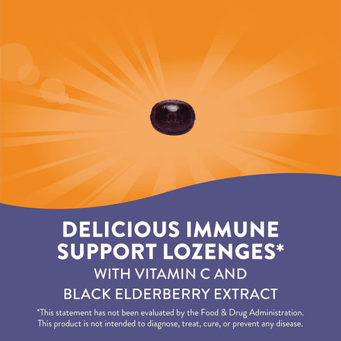 Nature’s Way Sambucus Elderberry Lozenges, 1000 mg Vitamin C per Serving, Tropical Flavor, 24 Count