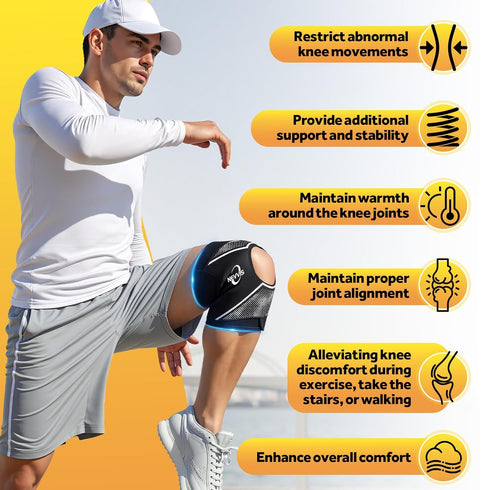 NEVVIS Knee Brace, Patellar stabilizing Knee Brace for Running Knee Support Meniscal Tear Knee Pain, ACL, MCL