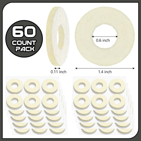 Felt Callus Pads for Feet, Adhesive Round Corn Cushions, Soft Bulk for Pain Relief, 60 Pcs