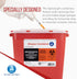 Dynarex Sharps Container, Safe Disposal of Medical Waste and Needles, 2 Gallons, Red with Transparent Lid