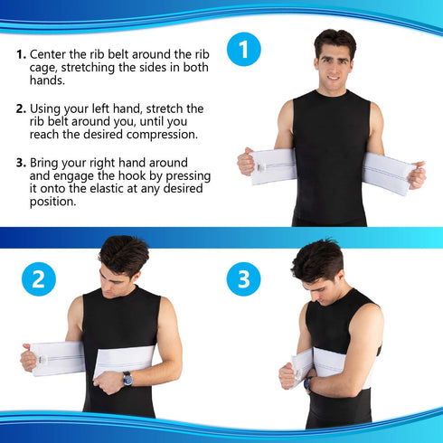 NYOrtho Rib Brace - Plush Chest Brace for Men - Fits 30"-75" - Rib Injury Protection - Cracked, Fractured or Dislocated