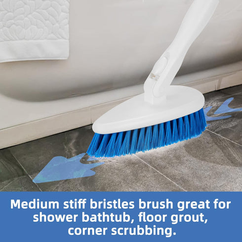 Qaestfy Shower Bathtub Tub and Tile Scrubber Brush with 51'' Adjustable Long Handle for Cleaning