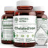 Natural Nutra Chelated Iron Supplement for Men & Women, 180 Tablets for Optimal Absorption, Hair & Skin Health