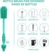 Double Sided Cleaning Brush, Soft Kitchen Scrub Brush, Reusable Silicone Bottle Cleaning Brush with Long Handle
