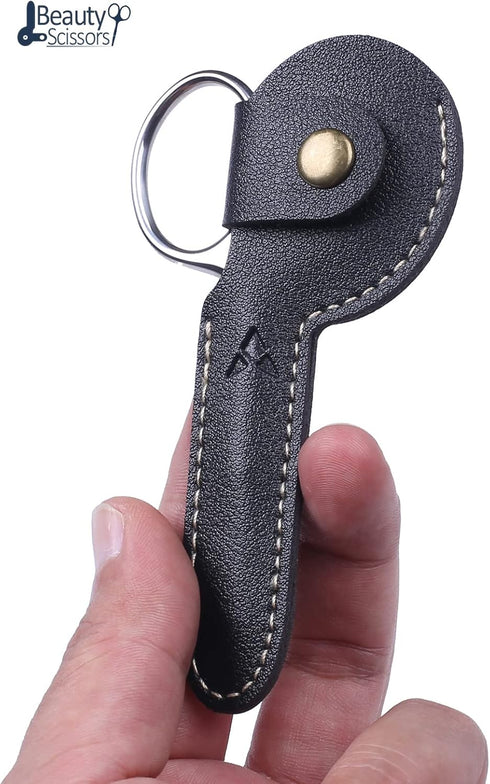 PROFESSIONAL Nose Hair Small Scissors with Leather Case (Black)
