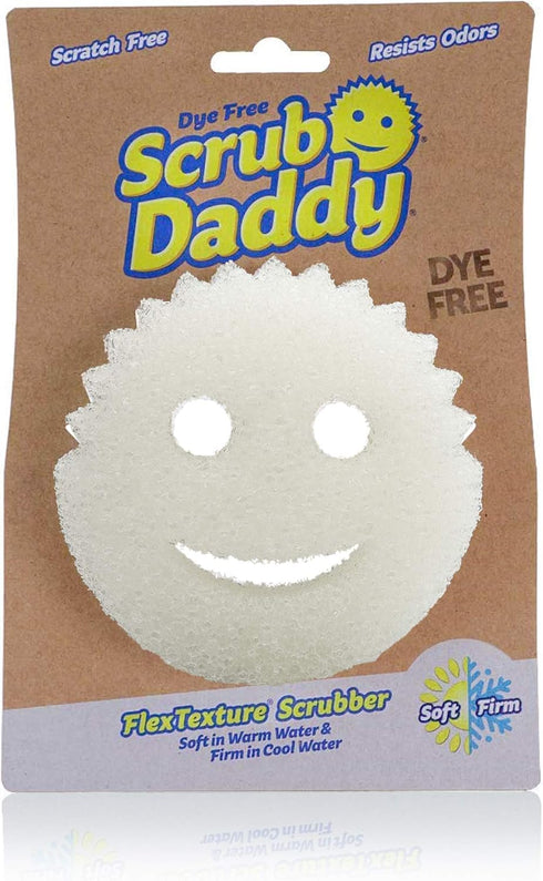 Scrub Daddy - Dye Free FlexTexture Sponge, Deep Cleaning, Dishwasher Safe, Multiuse, Scratch Free, 1 Pack