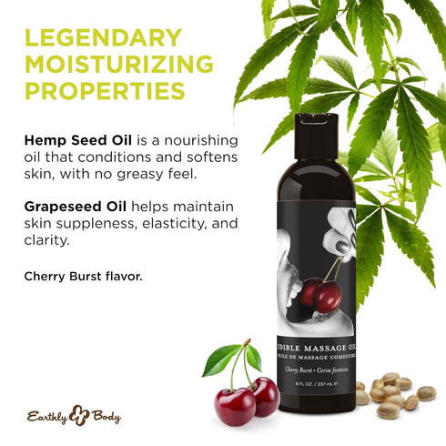 Vegan Edible Massage Oil with Hemp Seed & Almond - Earthly Body