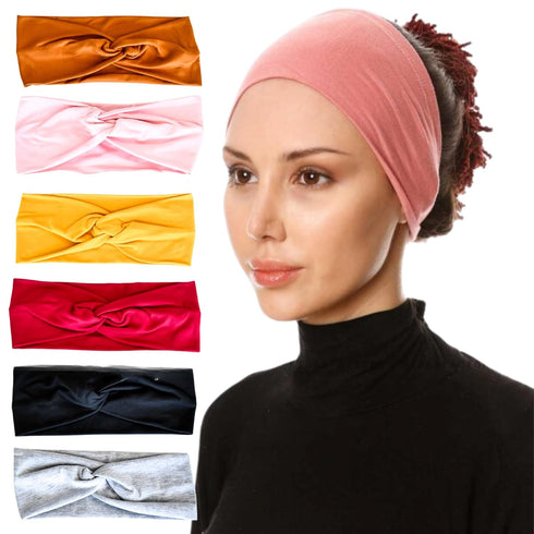 lotus78 Headbands for Women - Fashionable Sports Hairbands, Elastic Wide Non-Slip Workout Yoga Headbands, Pack of 6