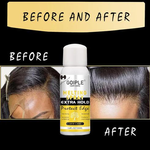 Lace Melting Spray, Glue-Less Hair Adhesive for Wigs, Strong Hold Wig Spray for Closure Front Extensions