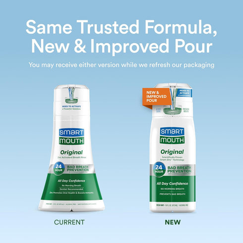 Immediate 16 oz SmartMouth Original & Dry Mouth Zinc Activated Mouthwash Bundle - Dry Mouth Relief - Instant Fresh