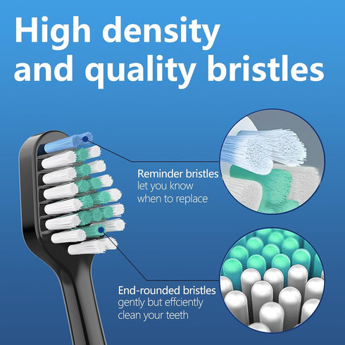 Toothbrush Heads for Waterpik Triple Sonic Tooth Brush, 5 Count (Pack of 1), Complete Care 5.0/9.0, AquaSonic Duo, Black