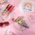 50 Pcs Rainbow Cosmetic Bag, Inspirational Gifts for Women, Motivational Quotes Waterproof Zippered Pouch