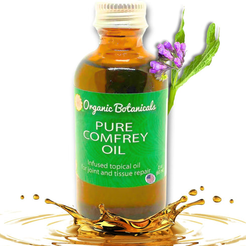 Organic Botanicals Pure Organic Comfrey Leaf Infused Oil - Skin Care for Joints, Back,