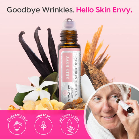 Vitality Extracts Skin Envy Face Moisturizer Serum with Coconut Oil, Collagen, Vitamin E, Vegan, Frankincense