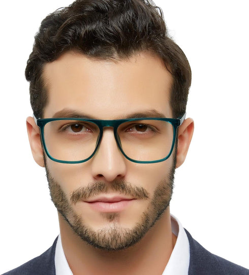 MARE AZZURO Men's Square Reading Glasses 0 1.0 1.25 1.5 1.75 2.0 2.25 2.5 2.75 3.0 3.5 4.0 5.0 6.0 (Blue 175)