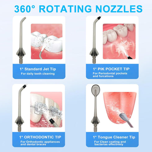 Water Dental Flosser Tip Replacement Heads, Oral Irrigator Refill Heads, Compatible with F5020E F5029A