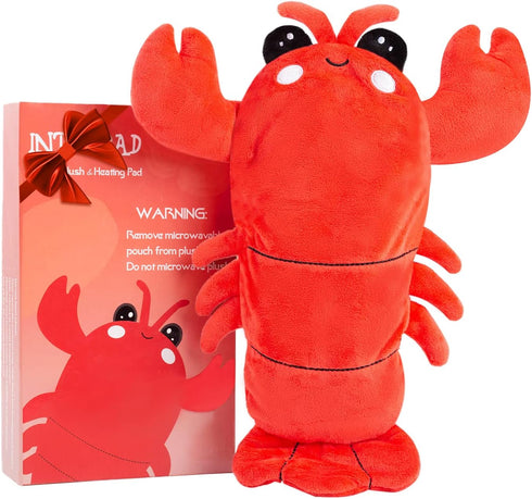 Microwavable Heating Pad for Period Cramps, Cuddly Warming Pillow, Cute Lobster Plush