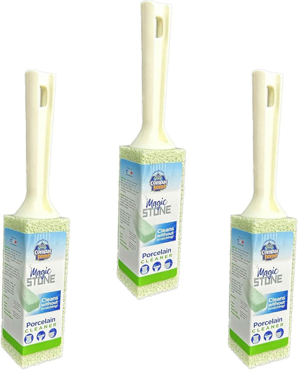 COMPAC HOME Magic-Stone Porcelain Cleaner with Handle, Made from Recycled Glass, Scouring
