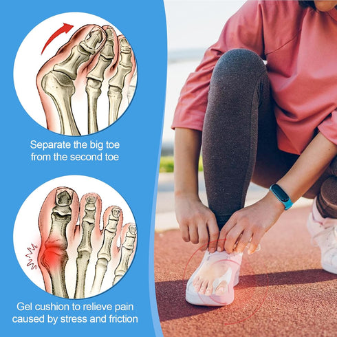Pack of 6 Bunion Cushion Protector - Reusable Bunion Pads with Separator for Big Toe, Gel Shield for Foot Pain Relief