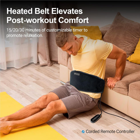 Lower Back Massager with Heat, CooCoCo Heating Pad with Massager for Pain Relief, Heat Pad with Auto-Off, Heated Waist