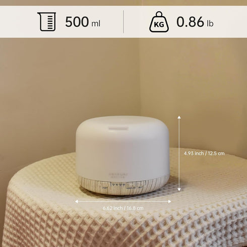 ASAKUKI 500ml Premium Essential Oil Diffuser with Remote Control, 5 in 1 Ultrasonic Vaporizer (White)