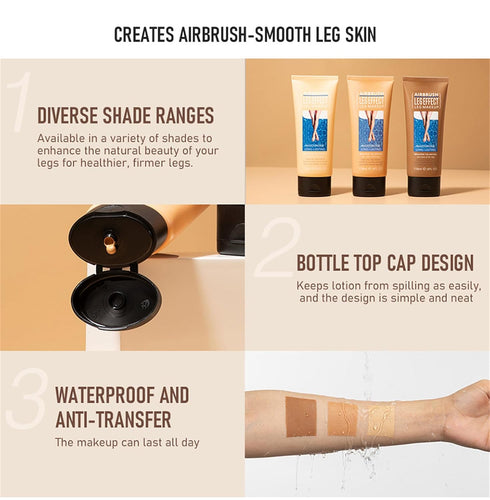 Leg Makeup Waterproof No Transfer, Cover Up Makeup for Varicose Veins, Long Lasting Body Foundation (2#, 4oz)