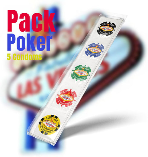 Pack 5 -Pack Callvin - of Hilarious Condoms Poker - Fun and Unique Printed Designs - Made of Thin and Durable Latex
