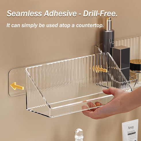 3 Pcs Medicine Cabinet Tray Organizer - Small Adhesive Bathroom Vanity Floating Shelves for Countertop Storage