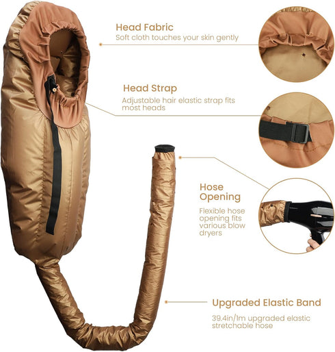 Segbeauty Hair Dryer Bonnet, Extra Large Deep Conditioning Cap Attachment for Fast Drying Curly Hair Styling