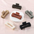 Sisiaipu 6 Pcs 4 Inch Big Hair Claw Clips for Women, Nonslip Square Rectangle Acrylic Banana Jaw Clips - Brown