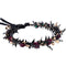 MOSTORY Elf Black Flower Crown, Gothic Floral Headpiece, Dark Elven Tiara for Women Cosplay