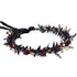 MOSTORY Elf Black Flower Crown, Gothic Floral Headpiece, Dark Elven Tiara for Women Cosplay