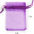 100pcs Organza Drawstring Gift Bags - 5x7 Inches Sheer Fabric Mesh Purple Pull String Sack for Jewelry, Party Favors