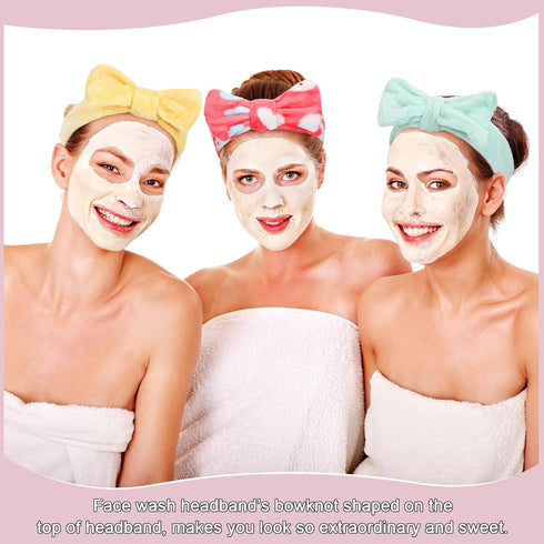 WILLBOND 24 Pack Spa Headband Bow Hair Band for Women, Adjustable Makeup Headband for Face Wash, 24 Styles