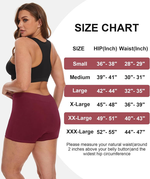 YESWEL Incontinence Underwear for Women, Washable Reusable Boyshorts, High Waisted Leakproof Period Panties