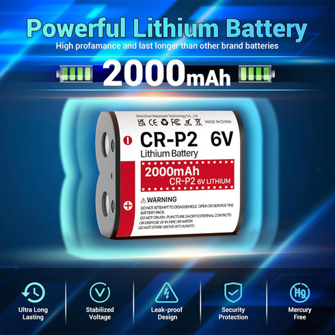 TQTHL 5-Packs CR-P2 6V 223A DL223A EL223AP Batteries, Lithium Photo Battery Replaces