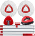 Spin Mop Head Replacement for EasyWring 1 Tank - Upgraded Scrub Brush Mop Set with 2 Microfiber Mop Refills and Handle
