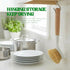 HogarCare Dish Brush with Handle Wood Built-in Scraper, Scrub Brush for Pans, Pots, Saucepan, Kitchen Brushes for Sink