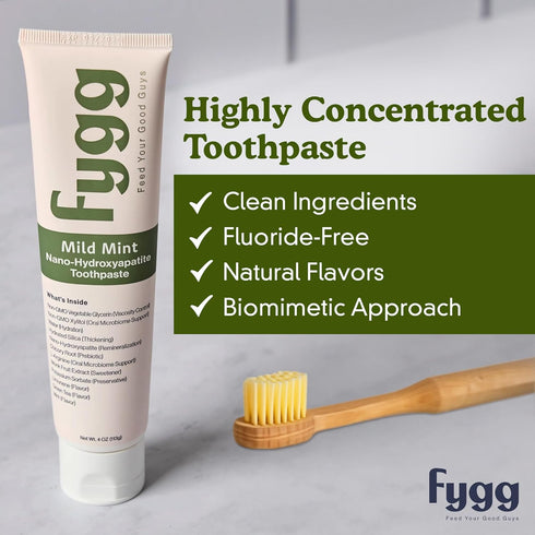 Fluoride Free Toothpaste, Nano Hydroxyapatite (Mild Mint), Dentist Recommended for Remineralizing & Whitening (4oz)