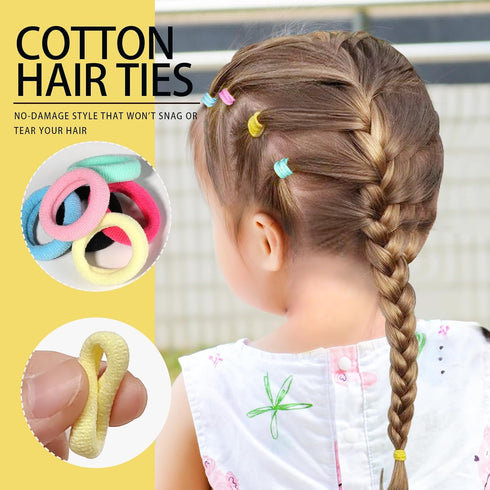 YGDZ Hair Accessories for Girl, 1753PCS Elastic Hair Ties Set, Colorful Hair Rubber Bands with Organizer Box, Cotton