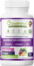 7 in 1 Elderberry with ZINC, Vitamin C, D, Echinacea, Ginger & Amla, Premium Capsules 90 ct, Non-GMO