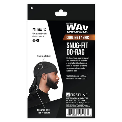 WavEnforcer 106 Snug Fit Do-Rag, Black
