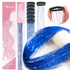 Umylar Clip in Hair Tinsel Pack of 12 Pcs 20 Inch Glitter Blue Tinsel Hair Extensions