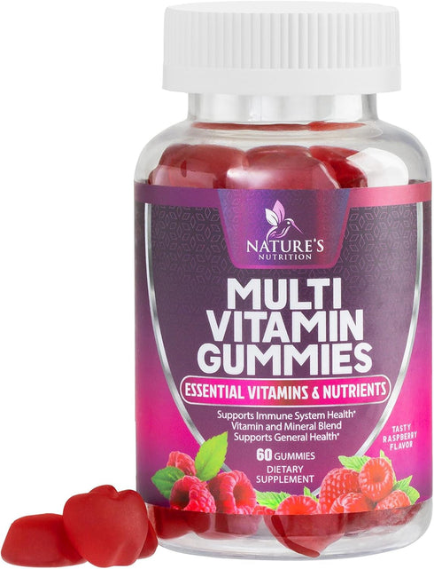 Multivitamin Gummies | 60 Gummies | Extra Strength Daily Multi Vitamin for Women & Men with Vitamins A, C, D, E, B6,
